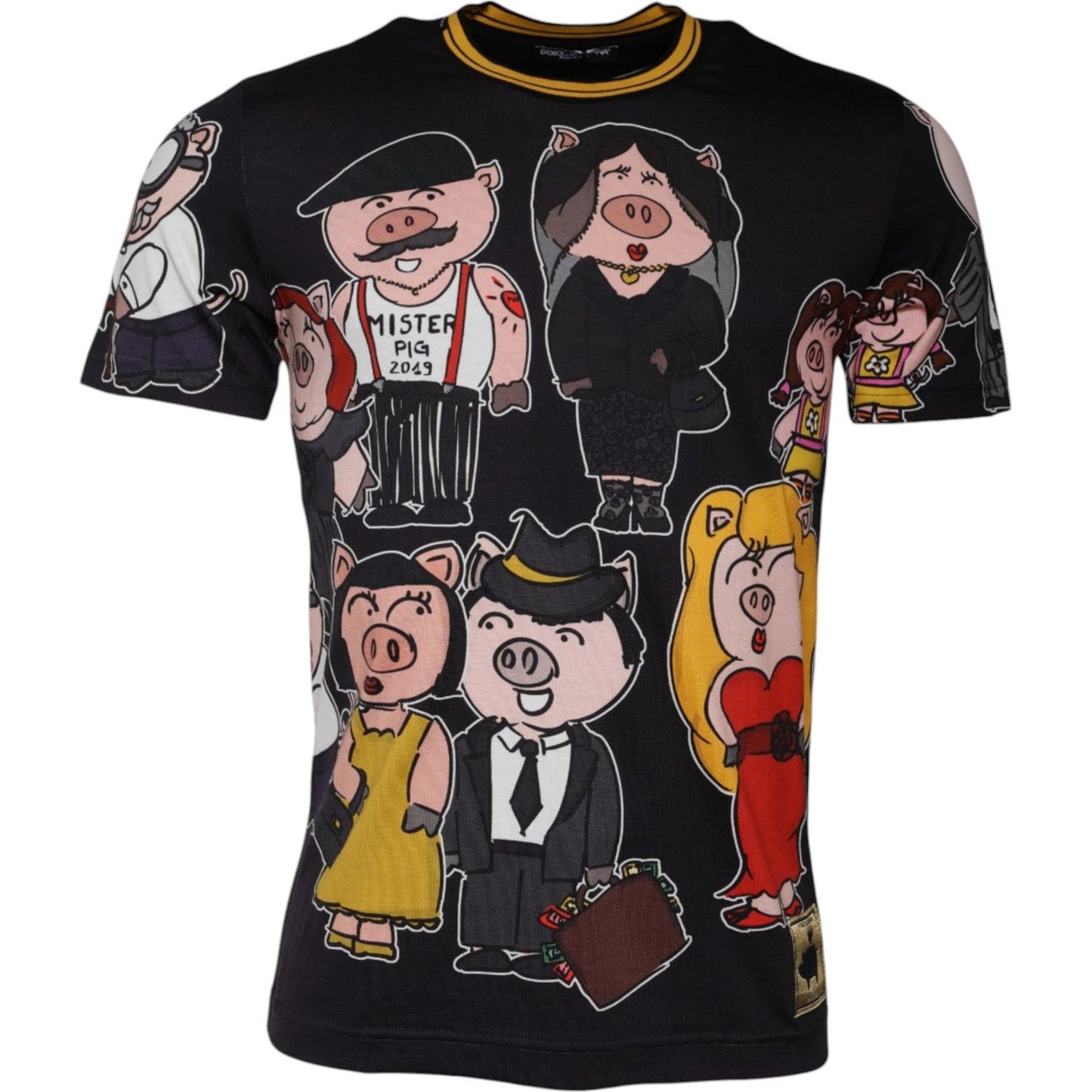Dolce & Gabbana Black 2019 Year Of The Pig Crew Neck T-shirt TSH87717-46