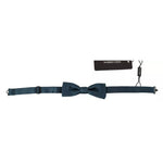 Dolce & Gabbana Blue 100% Silk Adjustable Neck Bow Tie Mens