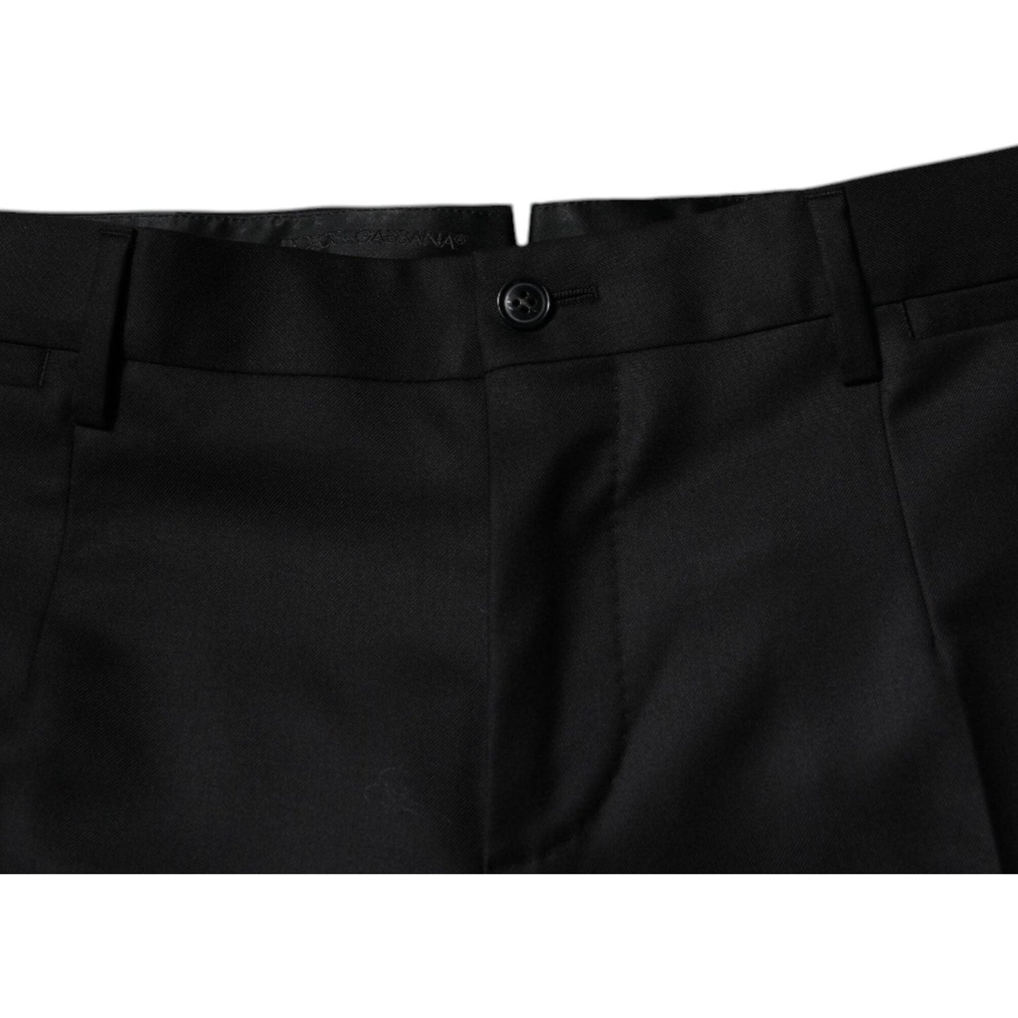 Dolce & Gabbana Black Wool Tapered Formal Dress Pants PAN75771-46