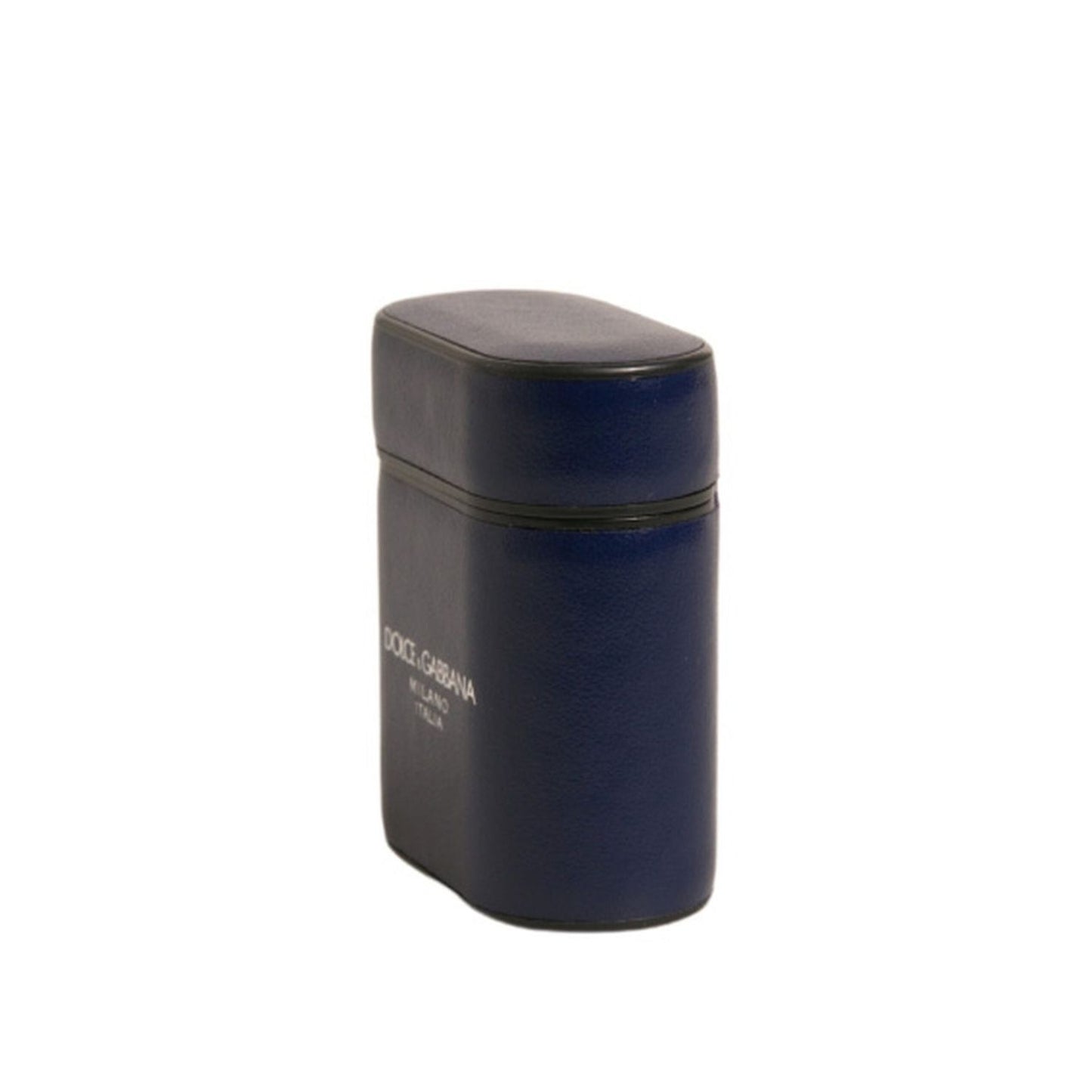 Dolce & Gabbana Blue Leather Logo Print Flip Holder Airpods Case
