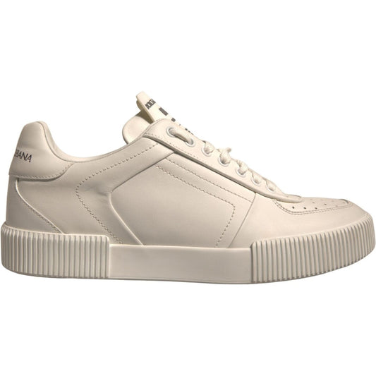Dolce & Gabbana White Miami Leather Low Top Sneakers Shoes