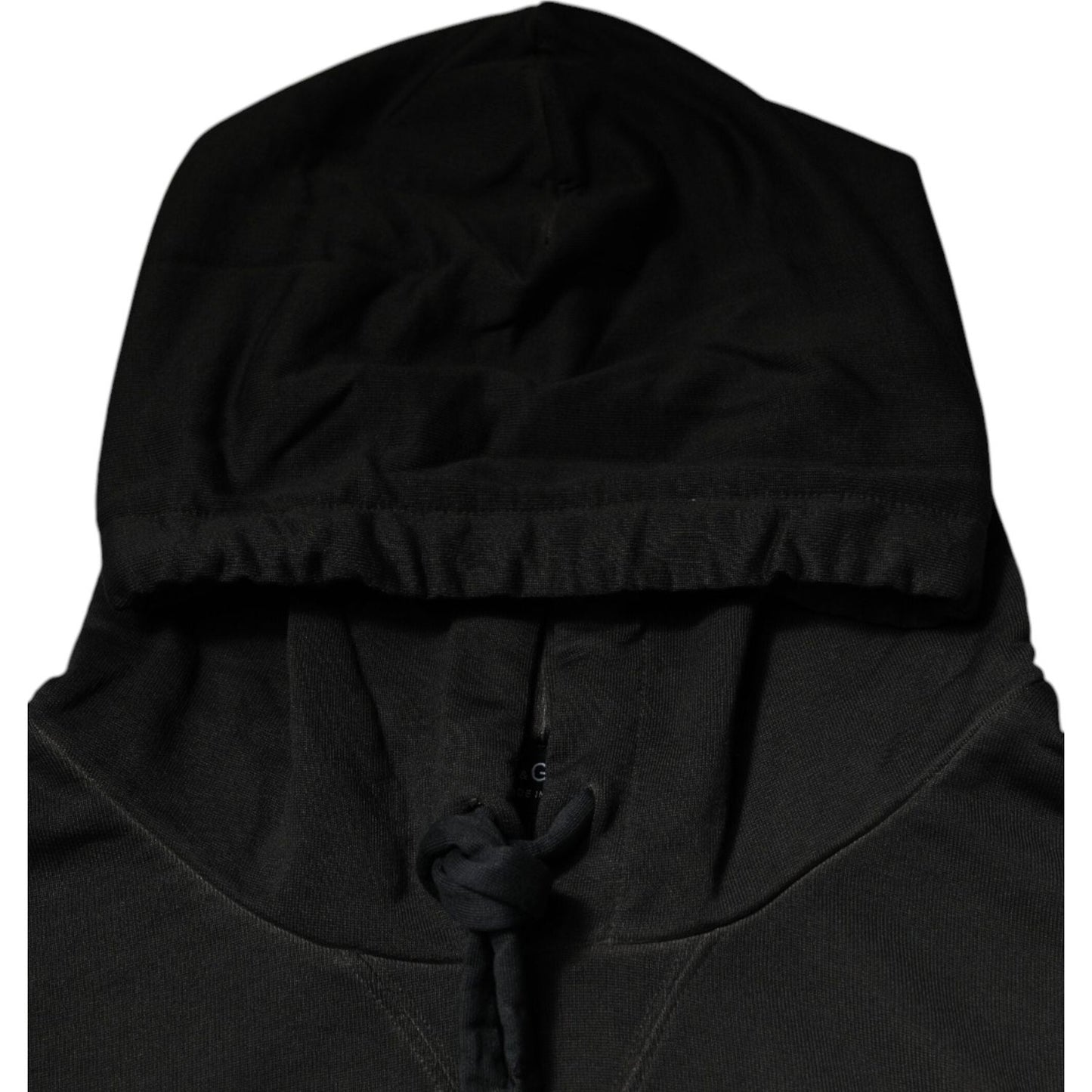 Dolce & Gabbana Black Cotton Hooded DG Shield Pullover Sweater TSH878505-L