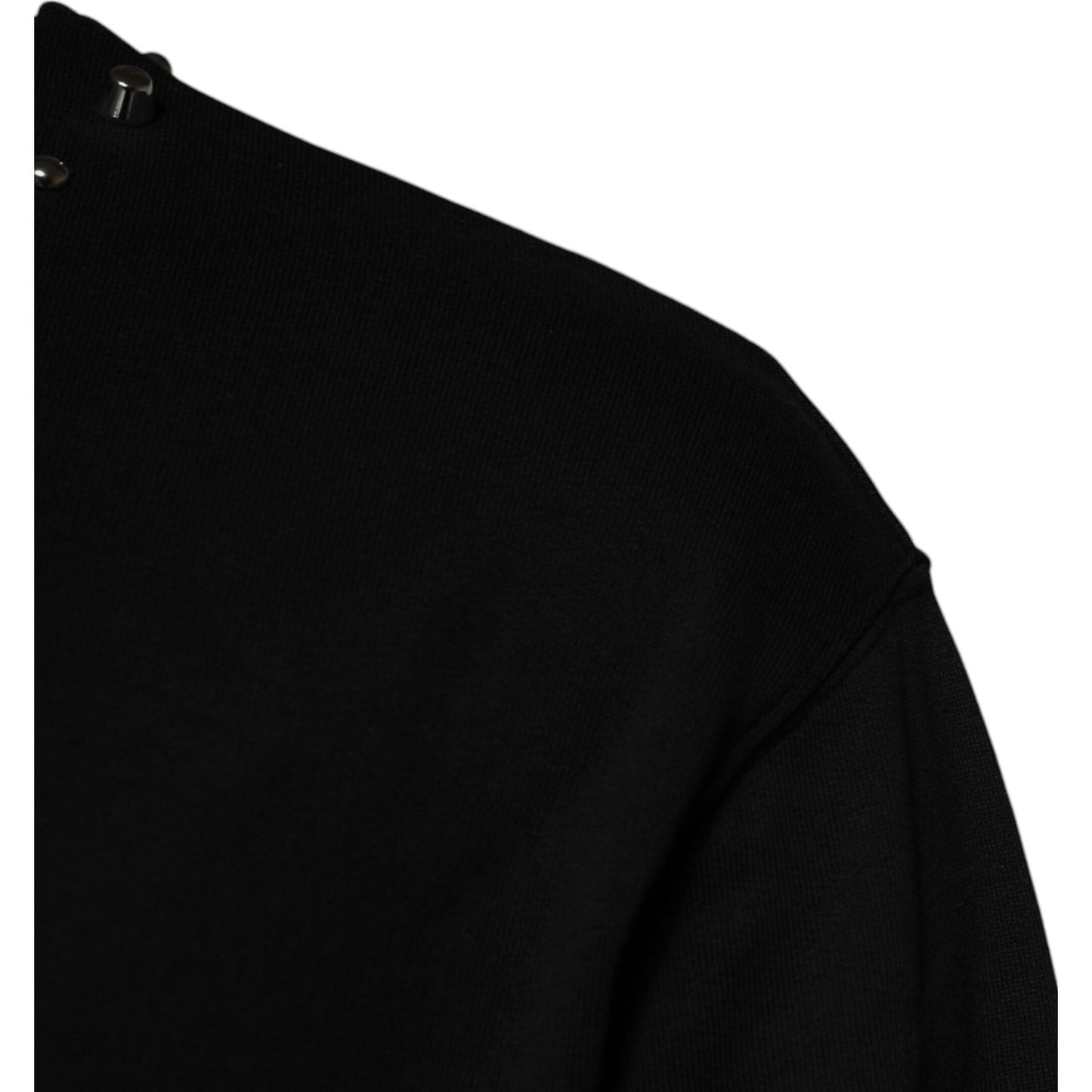 Dolce & Gabbana Black Logo Stud Pullover Sweatshirt Sweater TSH87208-46