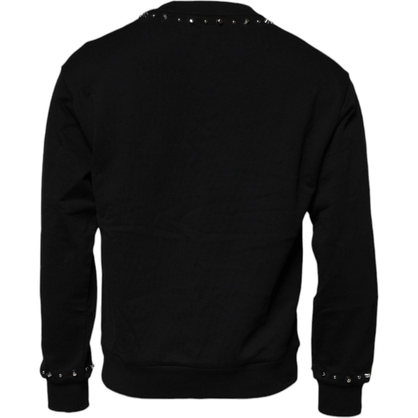 Dolce & Gabbana Black Logo Stud Pullover Sweatshirt Sweater TSH87208-46