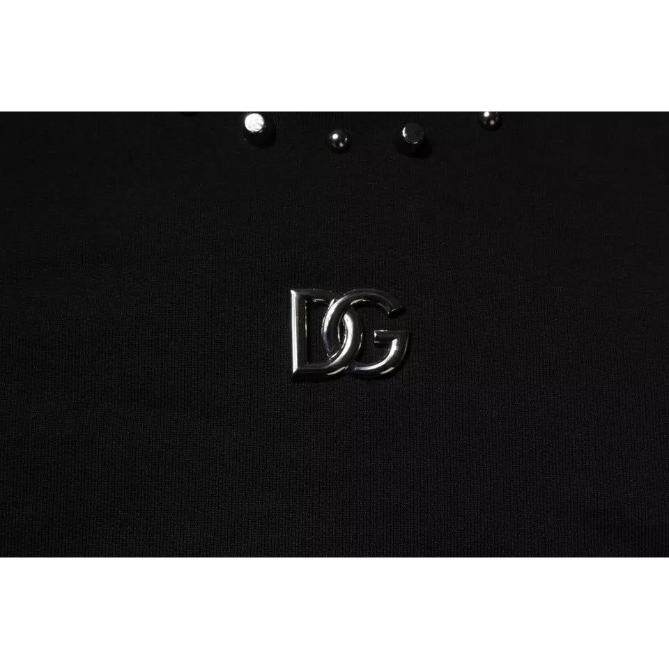 Dolce & Gabbana Black Logo Stud Pullover Sweatshirt Sweater TSH87208-46
