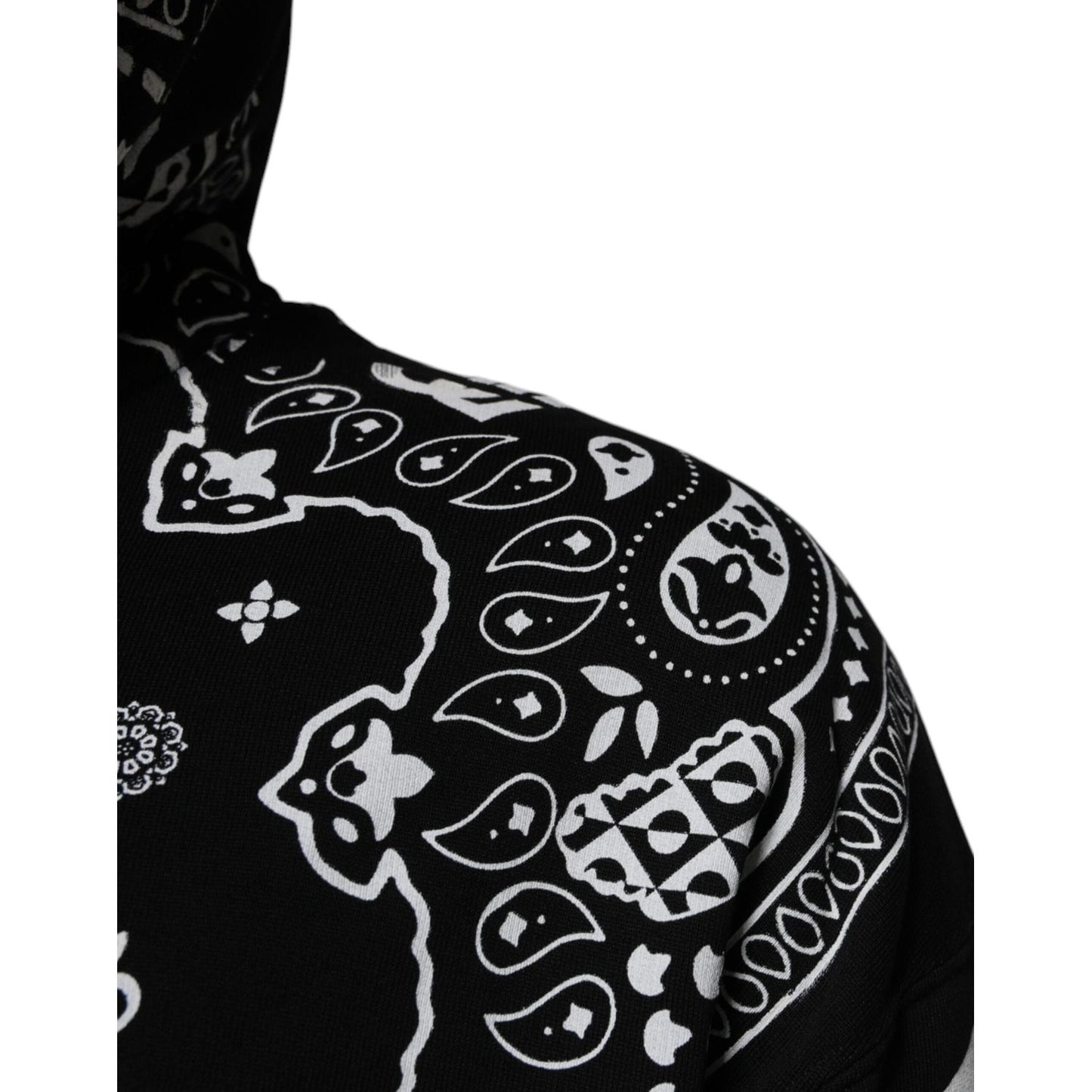 Dolce & Gabbana Black Bandana Hooded Men Sweatshirt Sweater TSH90065-46