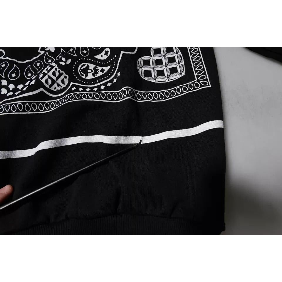 Dolce & Gabbana Black Bandana Hooded Men Sweatshirt Sweater TSH90065-46