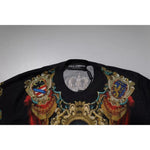 Dolce & Gabbana Black Heraldic DG Silk Round Neck Pullover Sweater TSH878511-46