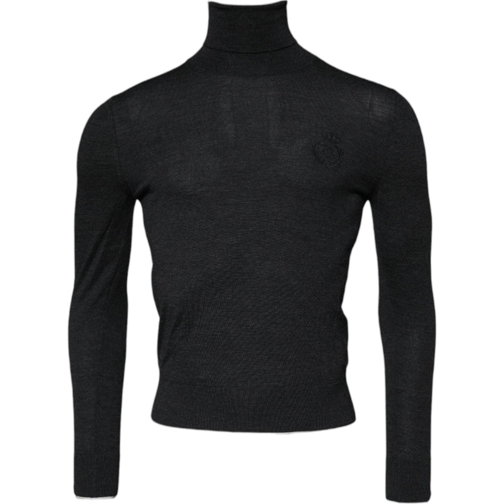 Dolce & Gabbana Black Wool Turtleneck Pullover Sweater TSH878525-44