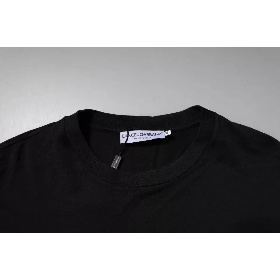 Dolce & Gabbana Black DG Logo Cotton Crew Neck T-shirt TSH90034-44