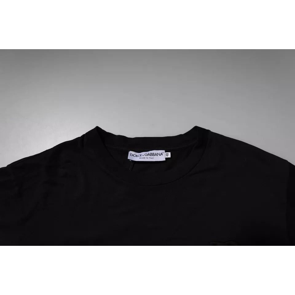 Dolce & Gabbana Black DG Logo Cotton Crew Neck T-shirt TSH90056-48