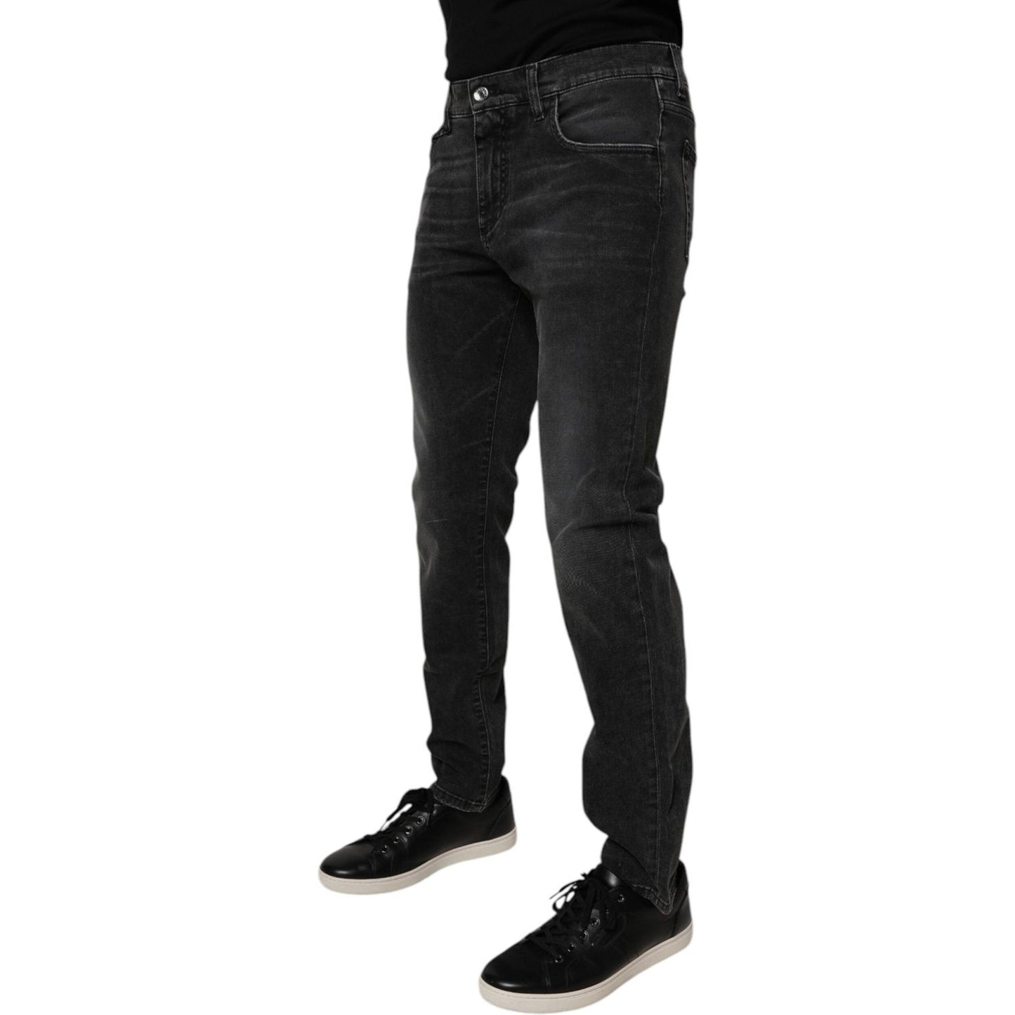 Dolce & Gabbana Black Cotton Stretch Skinny Men Denim Jeans PAN75290-54
