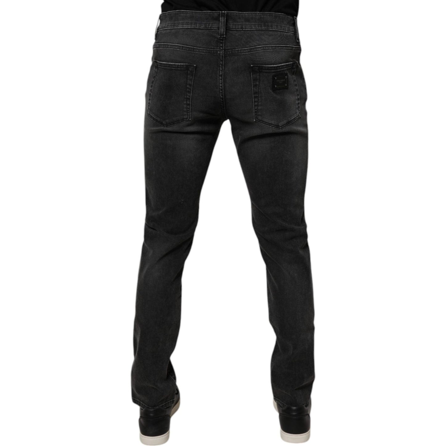 Dolce & Gabbana Black Cotton Stretch Skinny Men Denim Jeans PAN75290-54