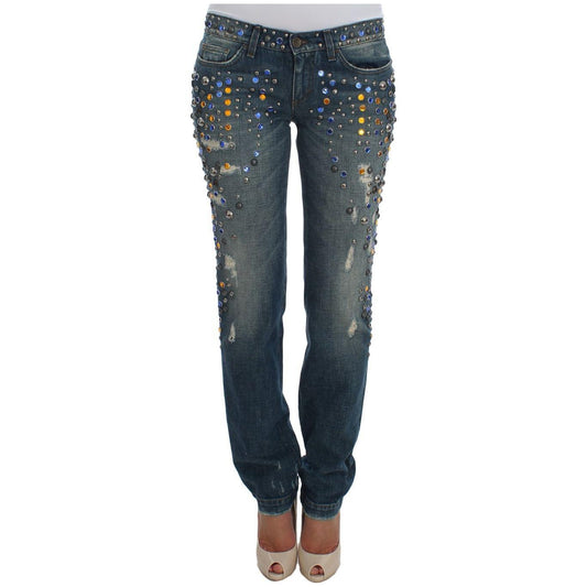 Dolce & Gabbana Crystal Embellished GIRLY Slim Fit Jeans