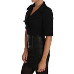 Dolce & Gabbana Black Short Fitted Wool Cropped Jacket Blazer TSH2298-36