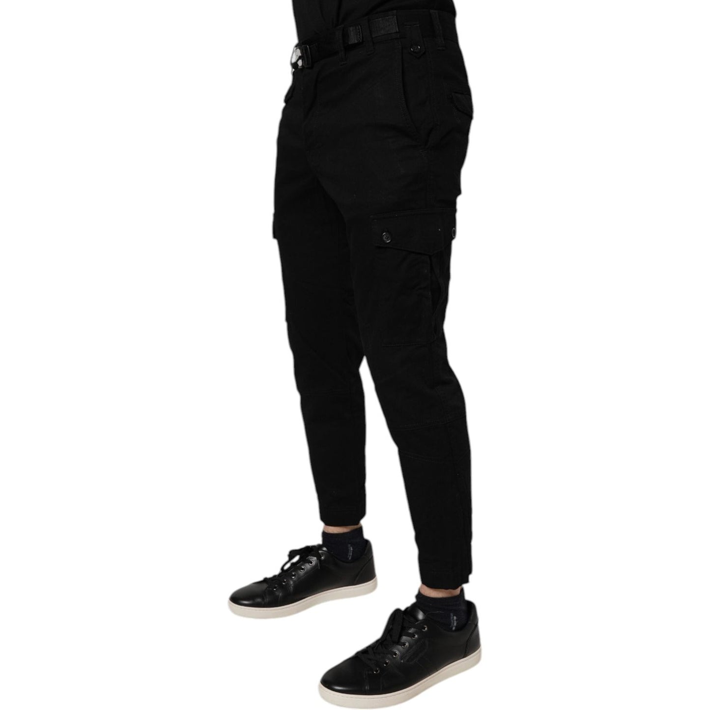 Dolce & Gabbana Black Cotton Stretch Skinny Cargo Denim Jeans PAN76110-46