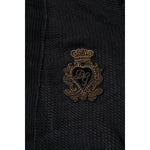 Dolce & Gabbana Black Heraldic Silk Buttoned Pullover Sweater 405693367669-48