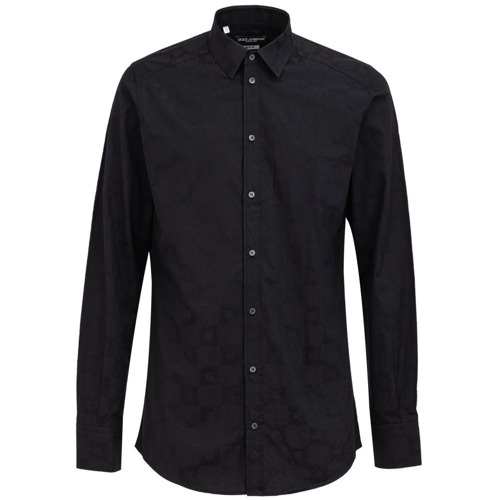 Dolce & Gabbana Black Cotton Shirt DO-8333676-IT39 | M