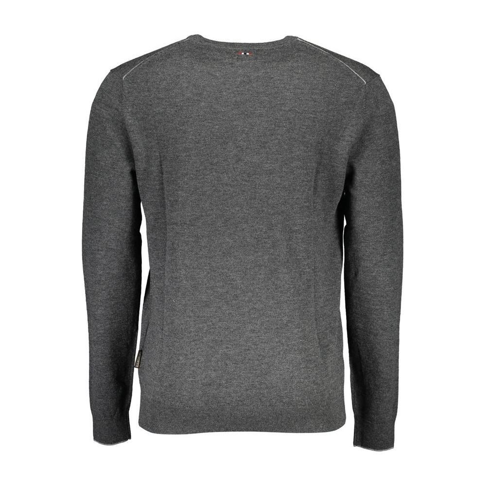 Napapijri Gray Wool Men Sweater NA-15756-S