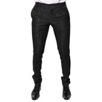 Dolce & Gabbana Black Floral Jacquard Mid Waist Dress Pants PAN76213-46