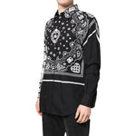 Dolce & Gabbana Black White Bandana MARTINI Men Dress Shirt TSH87761-43