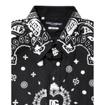 Dolce & Gabbana Black White Bandana MARTINI Men Dress Shirt TSH87761-43