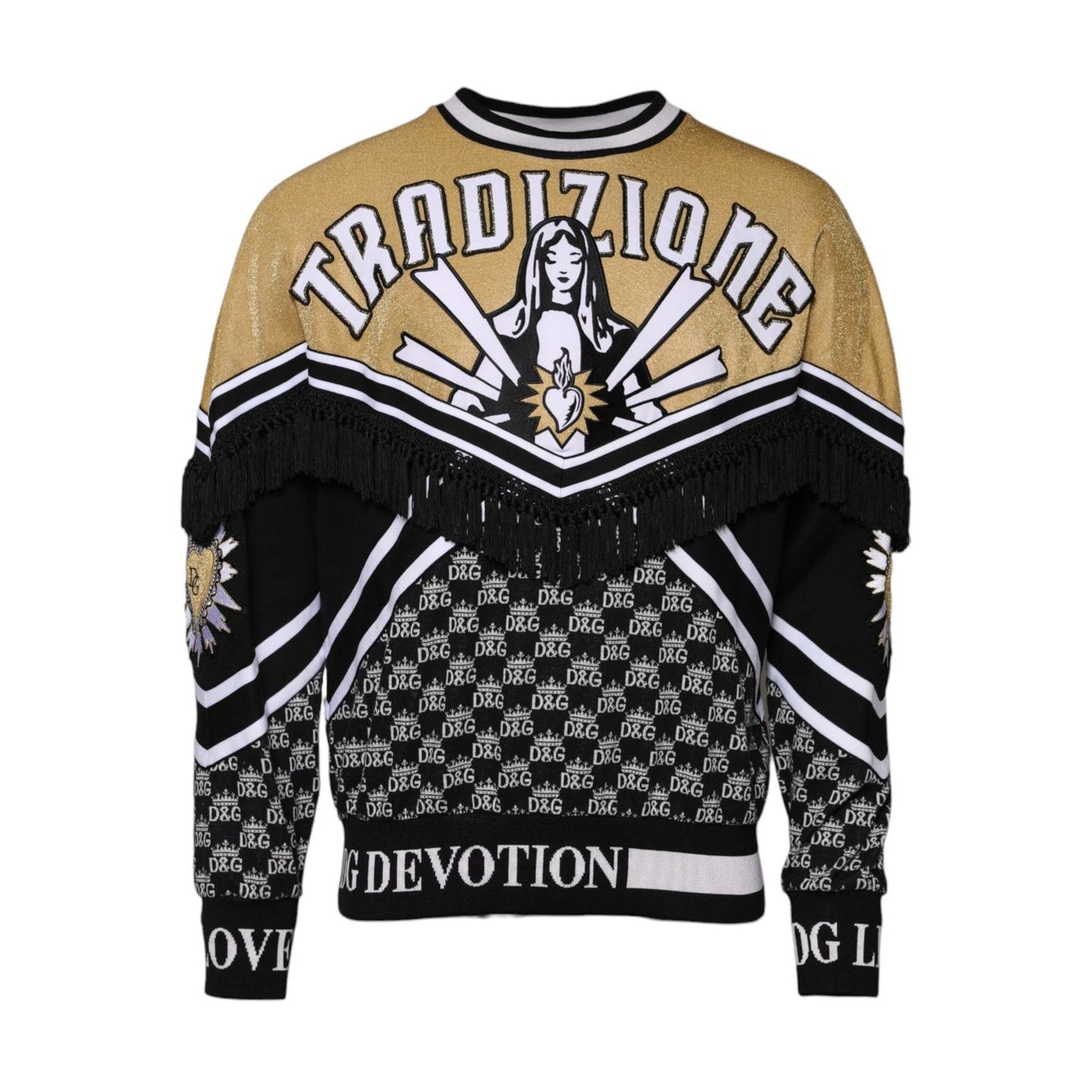 Dolce & Gabbana Multicolor Cotton Crew Neck Pullover Sweater