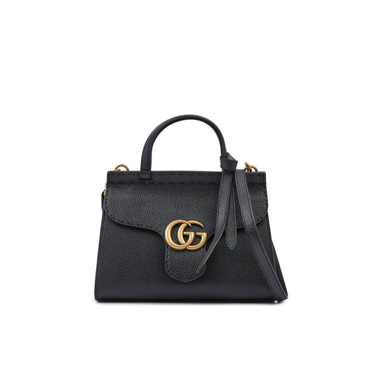 Gucci Black Leather GG Marmont Handbag
