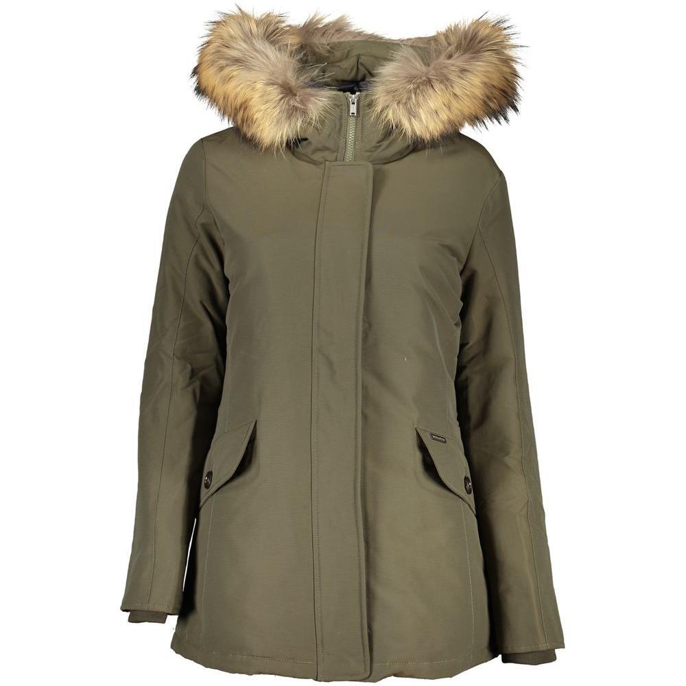 Woolrich Green Cotton Jackets & Coat WO-24349-M
