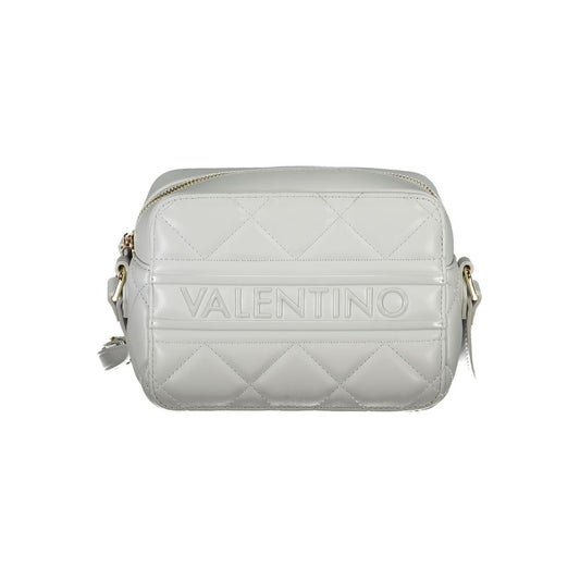 Mario Valentino Gray Polyethylene Women Handbag with adjustable strap and internal pockets for day to night elegance.