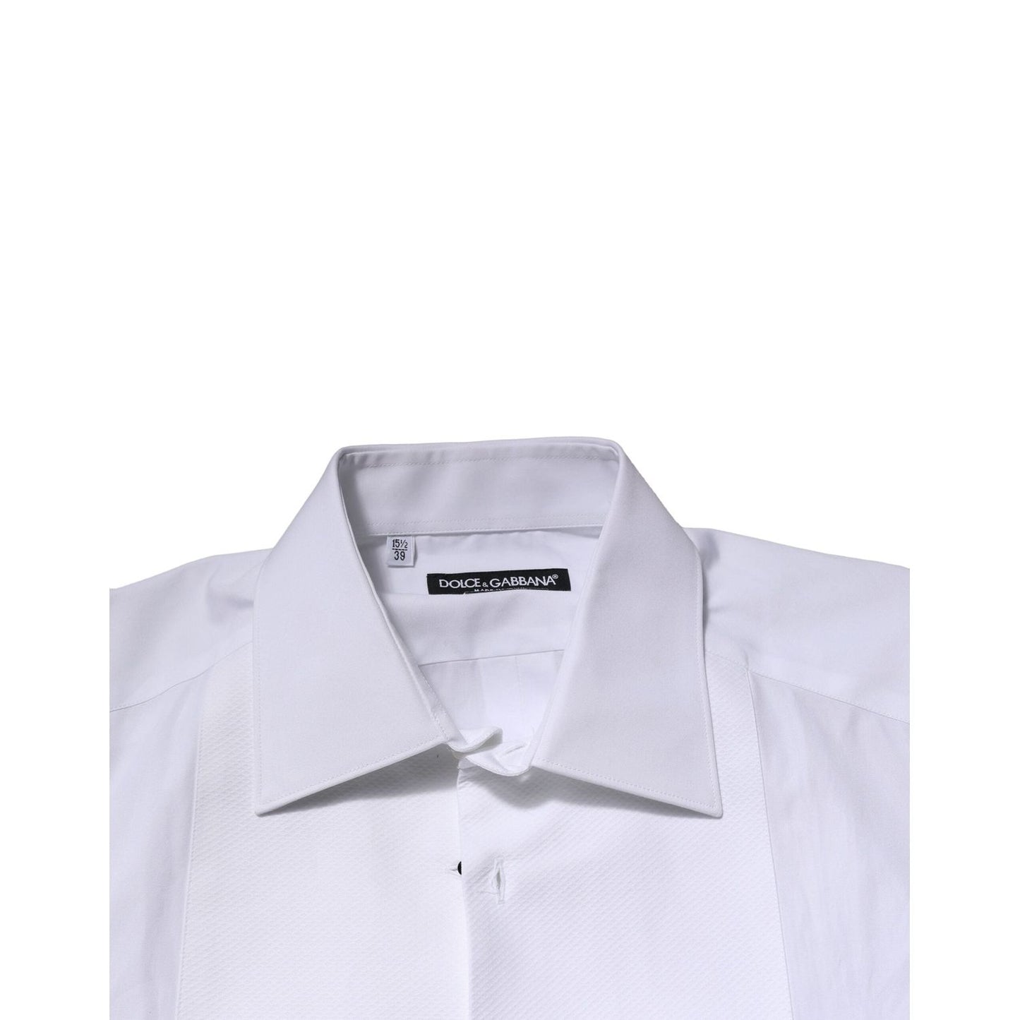 Dolce & Gabbana White GOLD Crown Cotton Dress Formal Shirt TSH90684-39