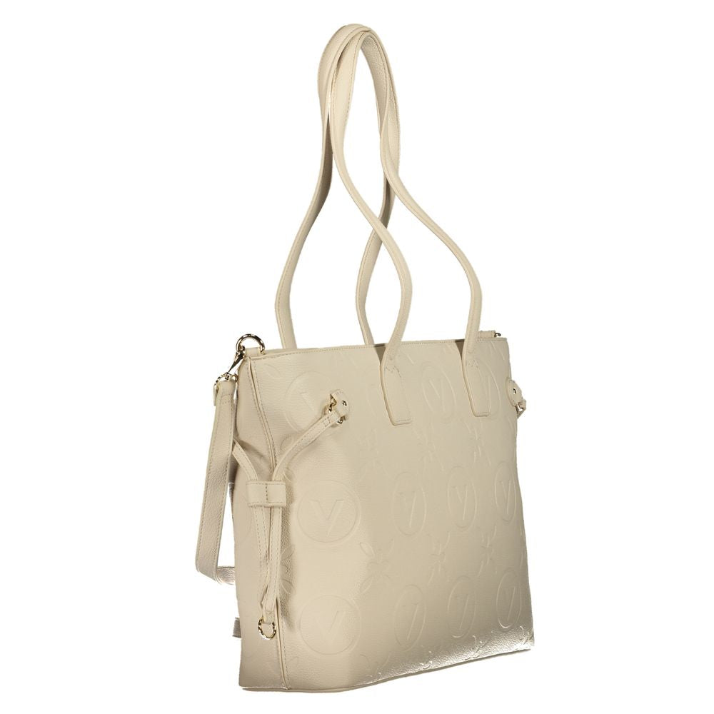 Mario Valentino Beige Polyethylene Handbag with adjustable straps and internal pockets