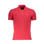 La Martina Red Cotton Men Polo Shirt LA-38026-S