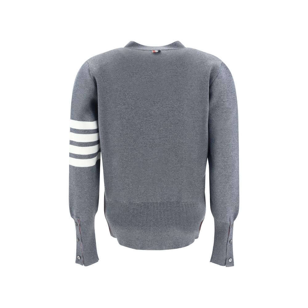 Thom Browne Gray Fleece Wool Cardigan