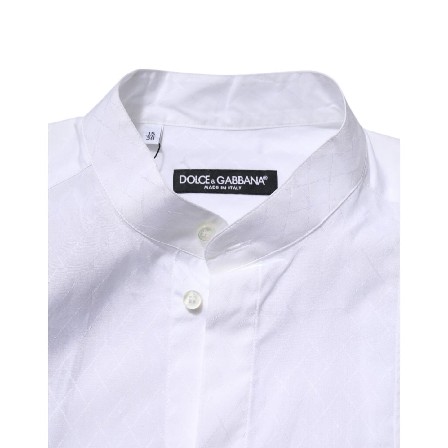 Dolce & Gabbana White Cotton Slim Long Sleeves Formal Shirt