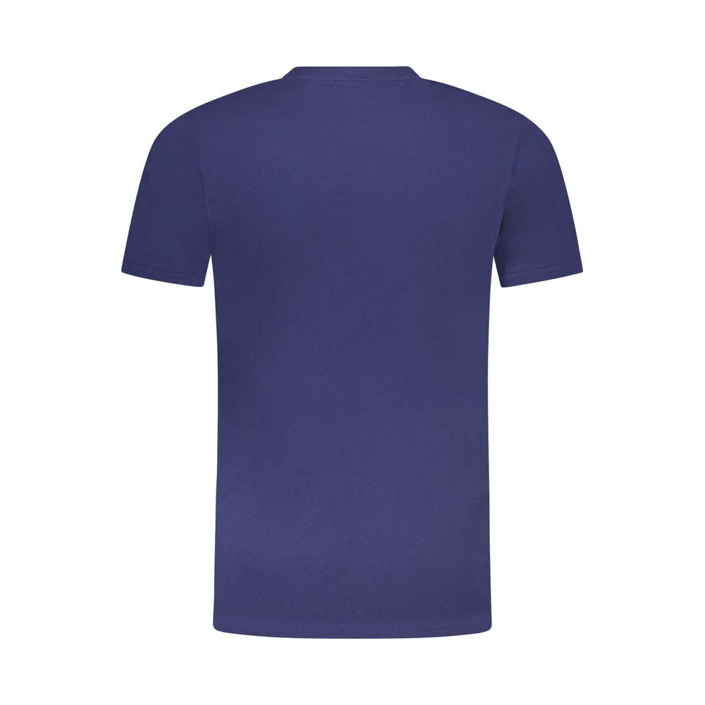 Cavalli Class Blue Cotton Men T-Shirt showcasing premium quality and bold style with Cavalli logo.