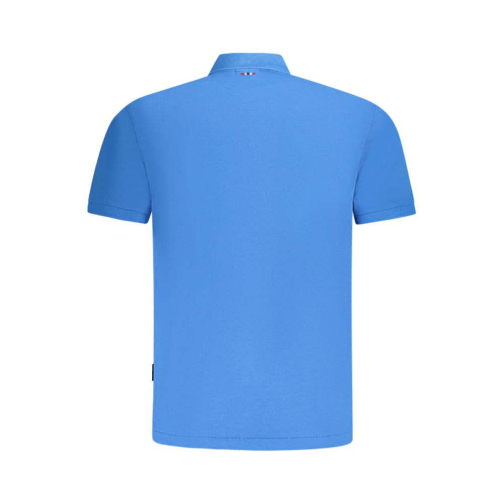 Napapijri Blue Cotton Men Polo Shirt - Back View