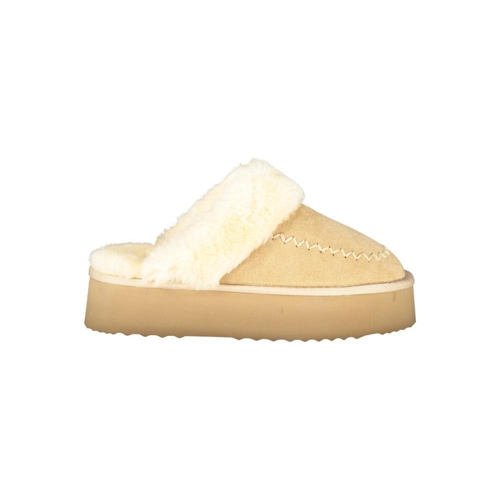 Laura Biagiotti Beige Polyester Women Sandal LA-32816-EU38/US8