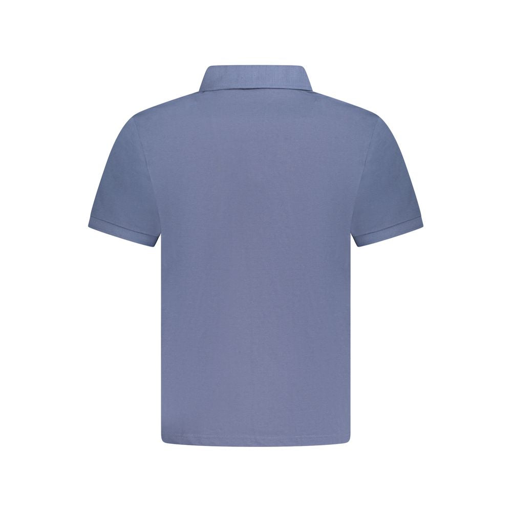 North Sails Blue Cotton Men Polo Shirt back view, 100% cotton, short sleeves with logo and button placket, stylish and comfortable.