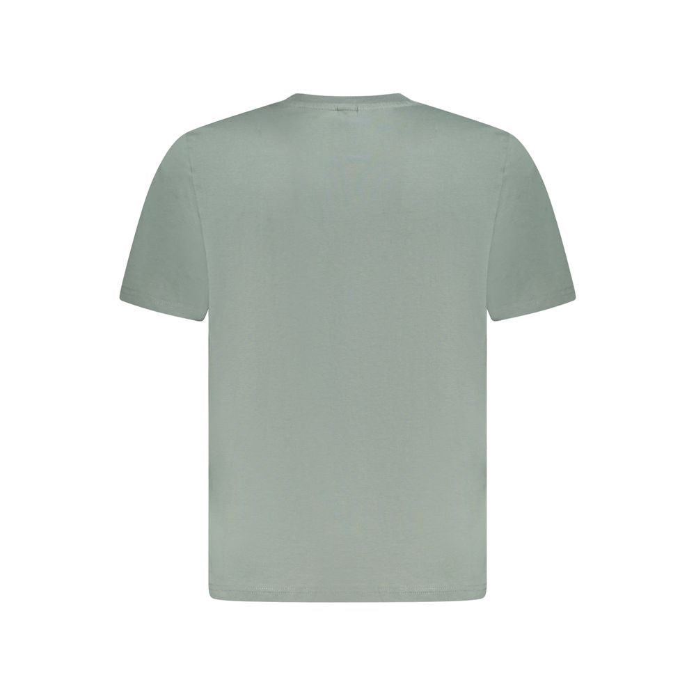 Back view of North Sails Green Cotton Men T-Shirt showcasing soft fabric and classic crew-neck design