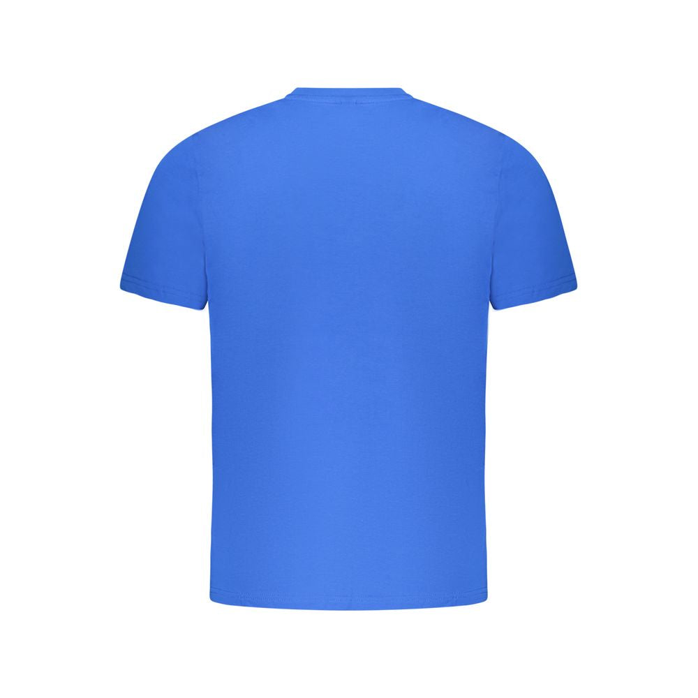 North Sails Blue Cotton Men T-Shirt showing back view