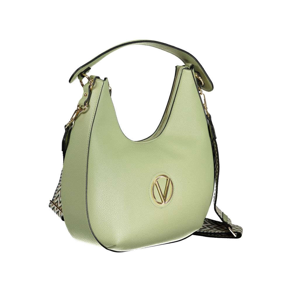 Mario Valentino Green Polyethylene Handbag with shoulder handle and removable straps, featuring internal pockets and zip closure.