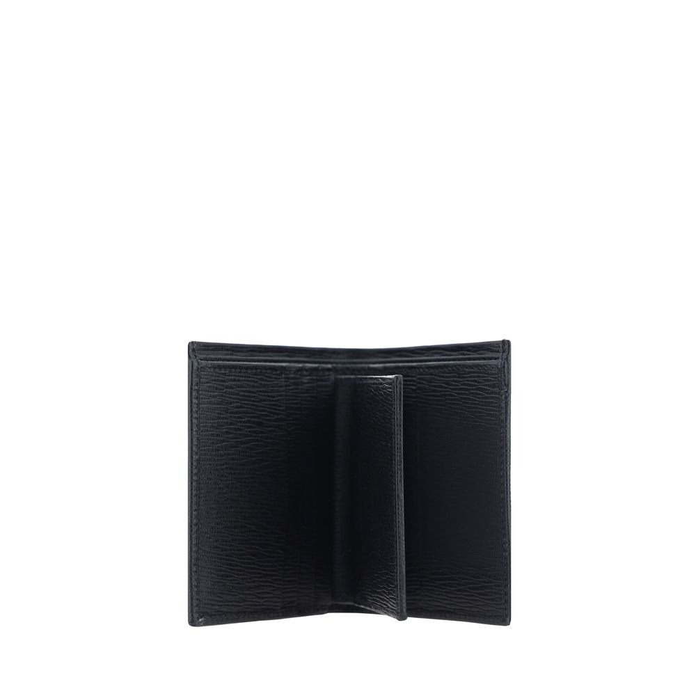 Ferragamo Black Calf Leather Bos Taurus Wallet Ferragamo