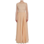 Dolce & Gabbana Beige Silk Ball Gown Full Length Dress NOC10161-1