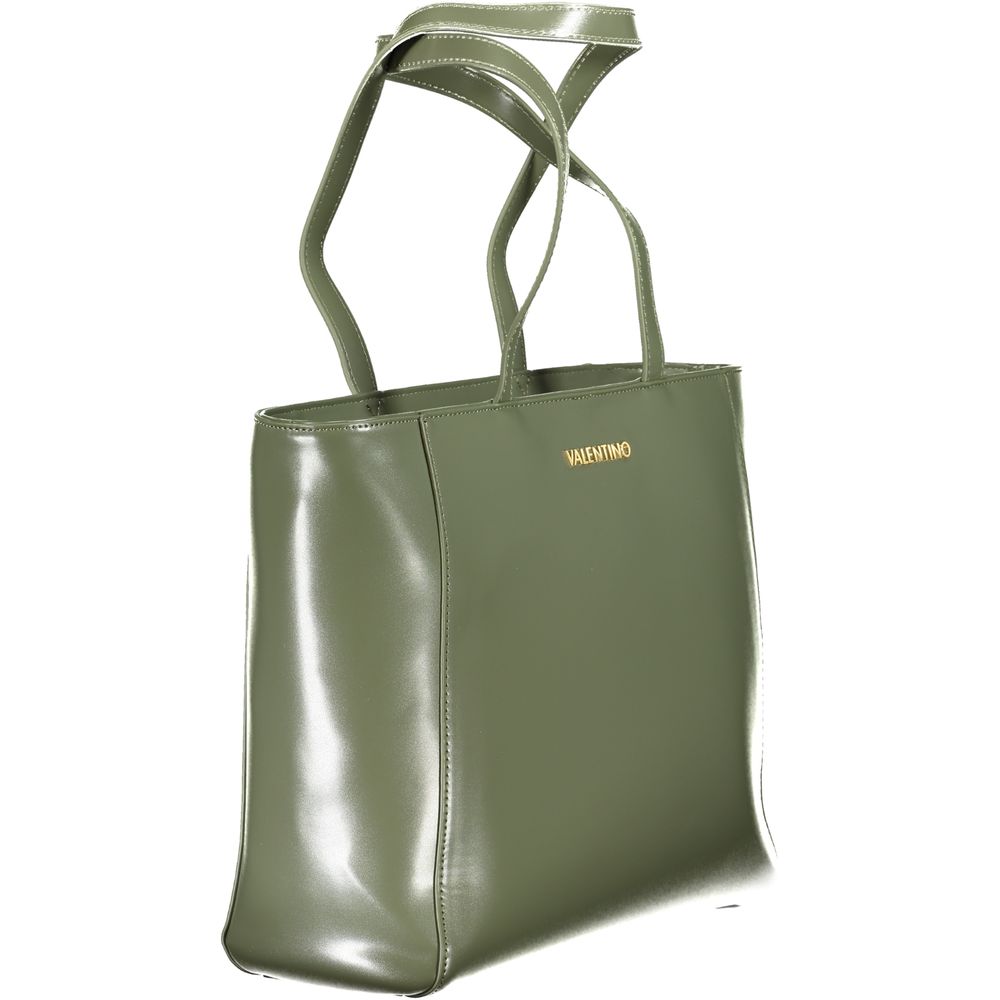 Mario Valentino Green Polyethylene Handbag with logo, 2 handles, internal pocket, and zip closure