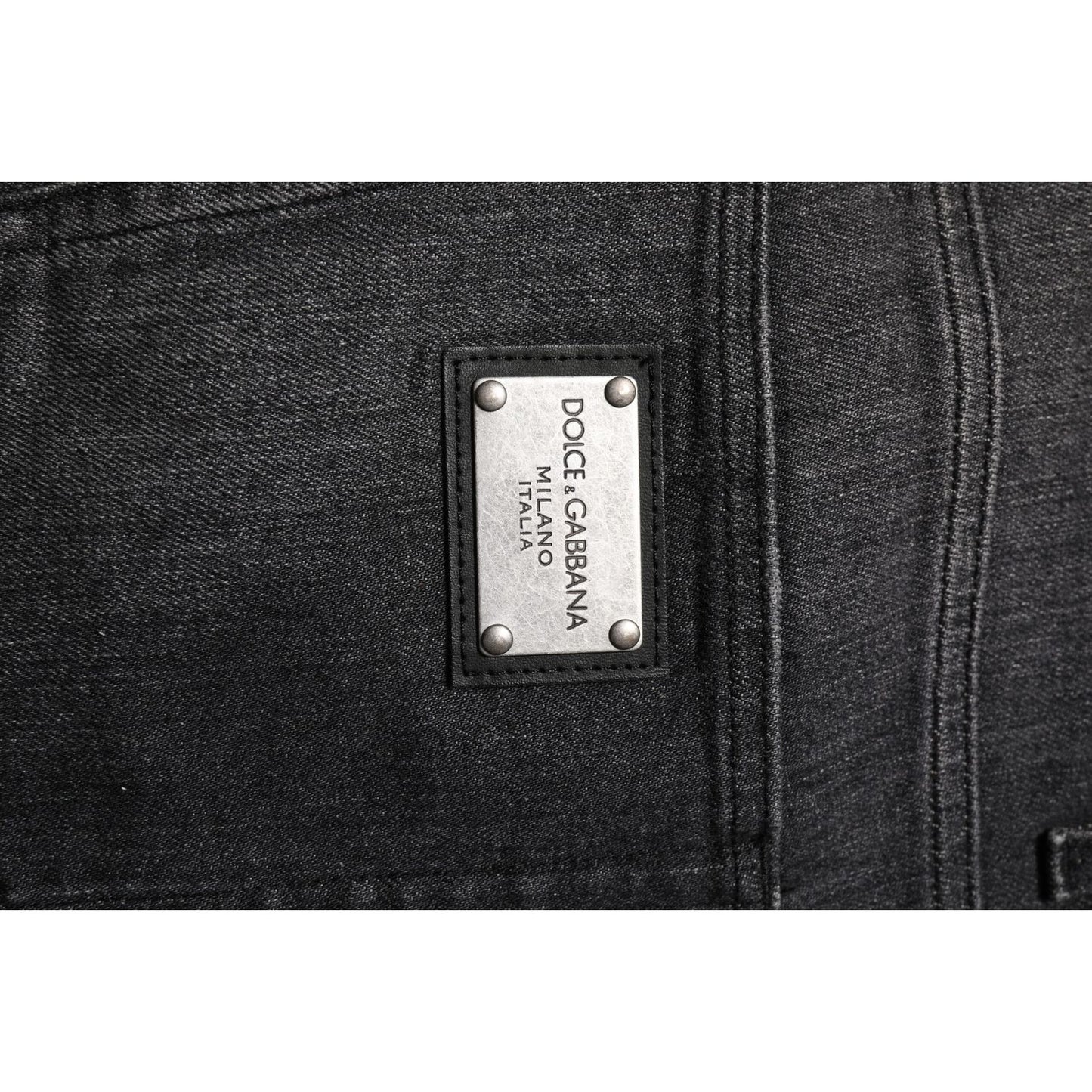 Dolce & Gabbana Gray Washed Cotton Loose Denim Jeans