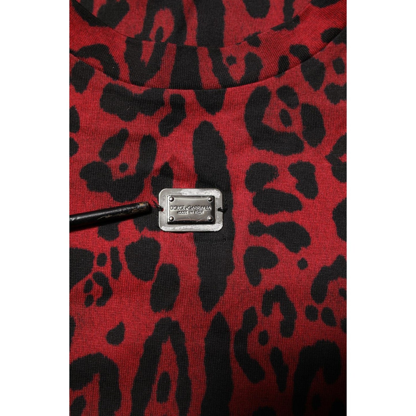 Dolce & Gabbana Red Cotton Leopard Short Sleeves T-shirt