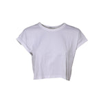 Dolce & Gabbana White Cotton Short Sleeves Cropped T-shirt