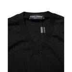 Dolce & Gabbana Black Cashmere Crewneck Men Pullover Sweater