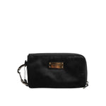 Dolce & Gabbana Black Nylon Logo Plaque Keyring Pouch Clutch Bag